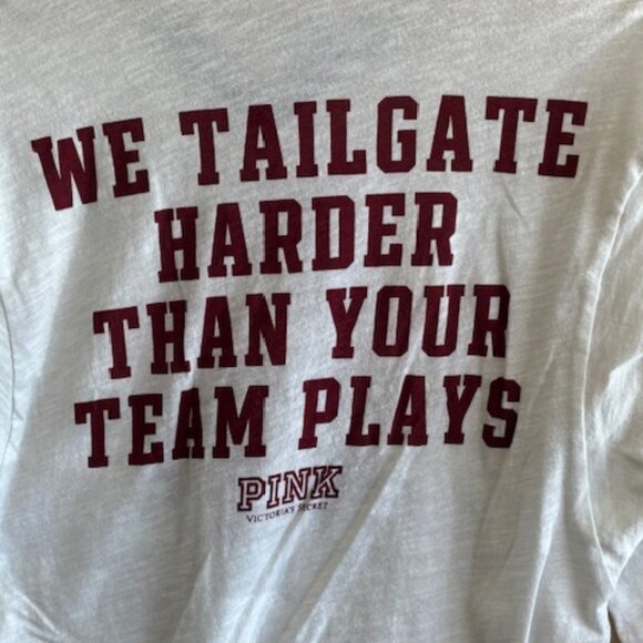 Pink Victoria’s Secret Women’s Small Vneck Blouse Sun Devils 3/4 Sleeves Studded - Picture 4 of 5